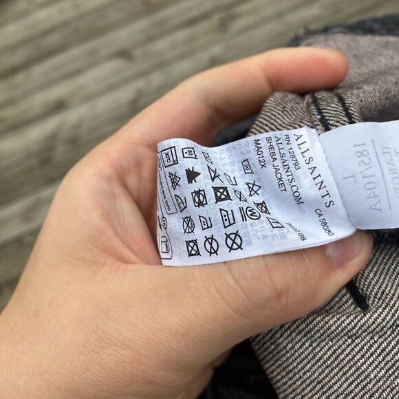 Allsaints Sheba Denim Jacket Large Gray - Picture 10 of 10